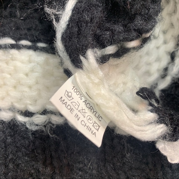 Anthropologie Katsumi Chunky Knit Striped Sweater Black/White Size M - Picture 6 of 8
